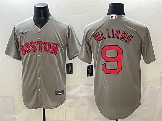 Mens Boston Red Sox #9 Ted Williams Grey Cool Base Stitched Jersey->boston red sox->MLB Jersey
