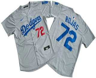 Mens Los Angeles Dodgers #72 Miguel Rojas Grey Limited Stitched Jersey->->MLB Jersey