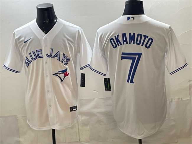 Mens Toronto Blue Jays #7 Kazuma Okamoto White 2025 Cool Base Stitched Jersey->toronto blue jays->MLB Jersey