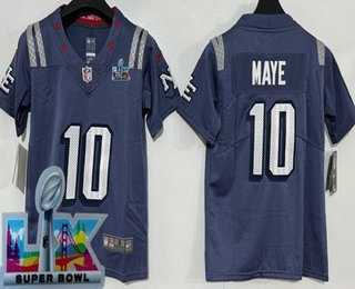 Youth New England Patriots #10 Drake Maye Limited Gray Rivalries Super Bowl LX Vapor Jersey->new england patriots->NFL Jersey