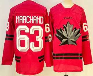 Mens Canada Hockey #63 Brad Marchand Red 2026 Olympics Authentic Jersey->olympics canada jerseys->NHL Jersey