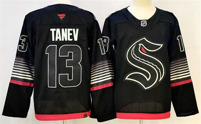 Mens Seattle Kraken #13 Brandon Tanev Black 2026 Alternate Stitched Hockey Jersey->seattle kraken->NHL Jersey