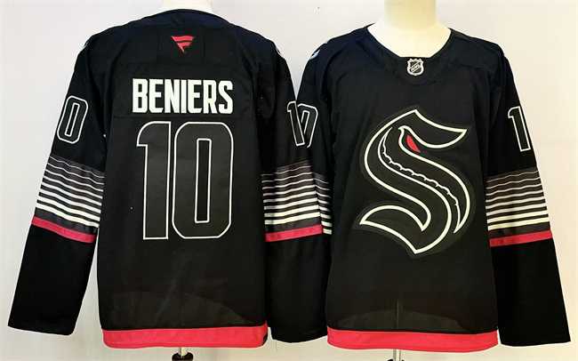 Mens Seattle Kraken #10 Matty Beniers Black 2026 Alternate Stitched Hockey Jersey->seattle kraken->NHL Jersey