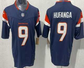 Mens Denver Broncos #9 Talanoa Hufanga Limited Navy FUSE Vapor Stitched Jersey->denver broncos->NFL Jersey