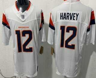 Mens Denver Broncos #12 Rj Harvey Limited White FUSE Vapor Stitched Jersey->denver broncos->NFL Jersey