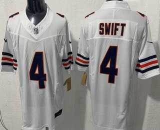 Men%27s Chicago Bears #4 D%27Andre Swift Limited White FUSE Vapor Stitched Jersey->chicago bears->NFL Jersey