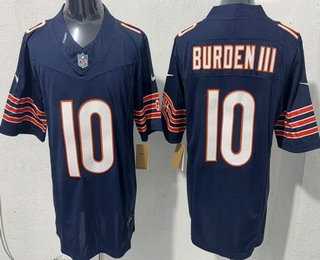 Men%27s Chicago Bears #10 Luther Burden III Limited Navy FUSE Vapor Stitched Jersey->chicago bears->NFL Jersey