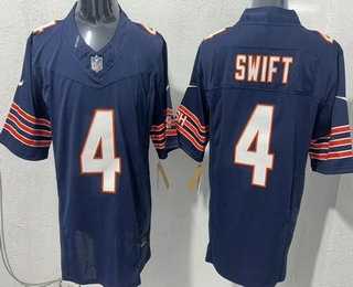 Men%27s Chicago Bears #4 D%27Andre Swift Limited Navy FUSE Vapor Stitched Jersey->chicago bears->NFL Jersey