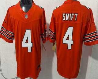 Men%27s Chicago Bears #4 D%27Andre Swift Limited Orange FUSE Vapor Stitched Jersey->chicago bears->NFL Jersey