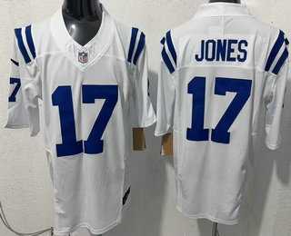 Mens Indianapolis Colts #17 Daniel Jones Limited White FUSE Vapor Stitched Jersey->indianapolis colts->NFL Jersey