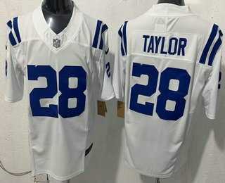 Mens Indianapolis Colts #28 Jonathan Taylor Limited White FUSE Vapor Stitched Jersey->indianapolis colts->NFL Jersey