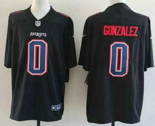 Mens New England Patriots #0 Christian Gonzalez Limited Black Fashion Vapor Stitched Jersey->new england patriots->NFL Jersey