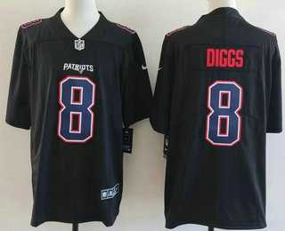 Mens New England Patriots #10 Drake Maye Limited Black Fashion Vapor Stitched Jersey->new england patriots->NFL Jersey