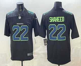 Men%27s Seattle Seahawks #22 Rashid Shaheed Limited Black Fashion Vapor Stitched Jersey->youth nfl jersey->Youth Jersey