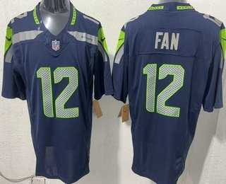 Men%27s Seattle Seahawks #12 Fan Limited Navy FUSE Vapor Stitched Jersey->seattle seahawks->NFL Jersey