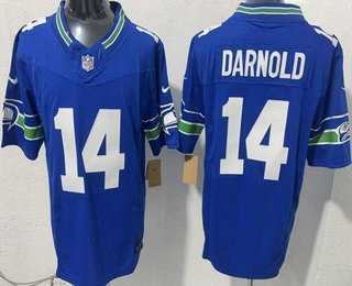 Men%27s Seattle Seahawks #14 Sam Darnold Limited Blue FUSE Vapor Stitched Jersey->seattle seahawks->NFL Jersey