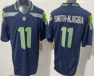 Mens Seattle Seahawks #11 Jaxon Smith Njigba Limited Navy FUSE Vapor Stitched Jersey->seattle seahawks->NFL Jersey