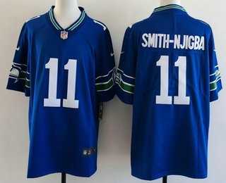 Mens Seattle Seahawks #11 Jaxon Smith Njigba Limited Blue Throwback Vapor Stitched Jersey->seattle seahawks->NFL Jersey