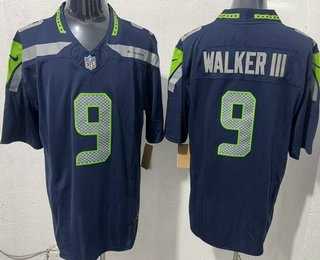 Mens Seattle Seahawks #9 Kenneth Walker III Limited Navy FUSE Vapor Stitched Jerseys->seattle seahawks->NFL Jersey