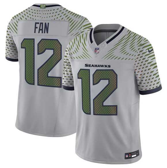 Mens Seattle Seahawks #12 Fan Gray 2025 F.U.S.E. Rivalries Vapor Untouchable Limited Stitched Jersey Dzhi->seattle seahawks->NFL Jersey
