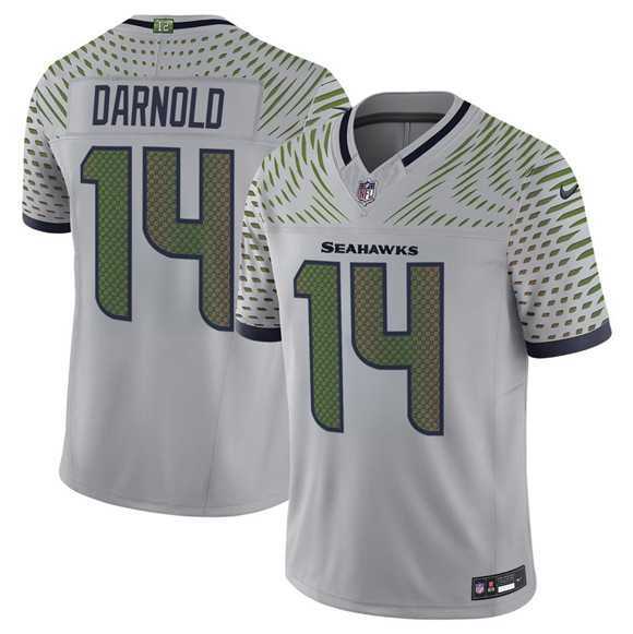 Mens Seattle Seahawks #14 Sam Darnold Gray 2025 F.U.S.E. Rivalries Vapor Untouchable Limited Stitched Jersey Dzhi->seattle seahawks->NFL Jersey