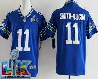 Womens Seattle Seahawks #11 Jaxon Smith-Njigba Limited Royal Super Bowl LX Patch Throwback Vapor Limited Stitched Jersey->seattle seahawks->NFL Jersey
