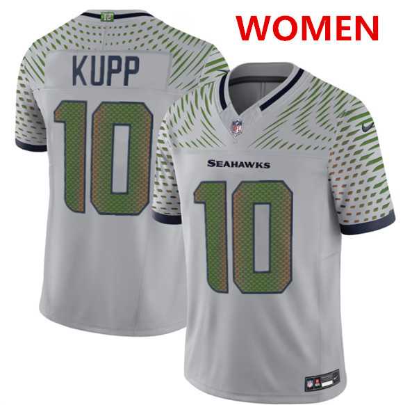 Womens Seattle Seahawks #10 Cooper Kupp Gray 2025 F.U.S.E. Rivalries Vapor Limited Stitched Jersey Dzhi->seattle seahawks->NFL Jersey