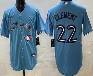 Mens Toronto Blue Jays #22 Ernie Clement Light Blue Cool Base Jersey->toronto blue jays->MLB Jersey