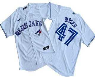 Mens Toronto Blue Jays #47 Addison Barger White Cool Base Jersey->toronto blue jays->MLB Jersey