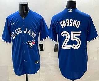 Mens Toronto Blue Jays #25 Daulton Varsho Blue Cool Base Jersey->toronto blue jays->MLB Jersey
