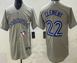 Mens Toronto Blue Jays #22 Ernie Clement Gray Cool Base Jersey->toronto blue jays->MLB Jersey