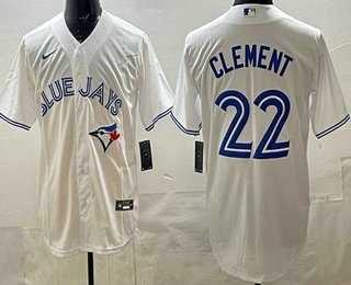 Mens Toronto Blue Jays #22 Ernie Clement White Cool Base Jersey->toronto blue jays->MLB Jersey