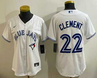 Women%27s Toronto Blue Jays #22 Ernie Clement White Cool Base Jersey->toronto blue jays->MLB Jersey