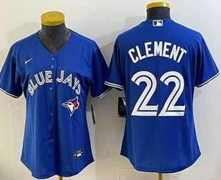 Womens Toronto Blue Jays #22 Ernie Clement Blue Cool Base Jersey->mlb womens jerseys->MLB Jersey