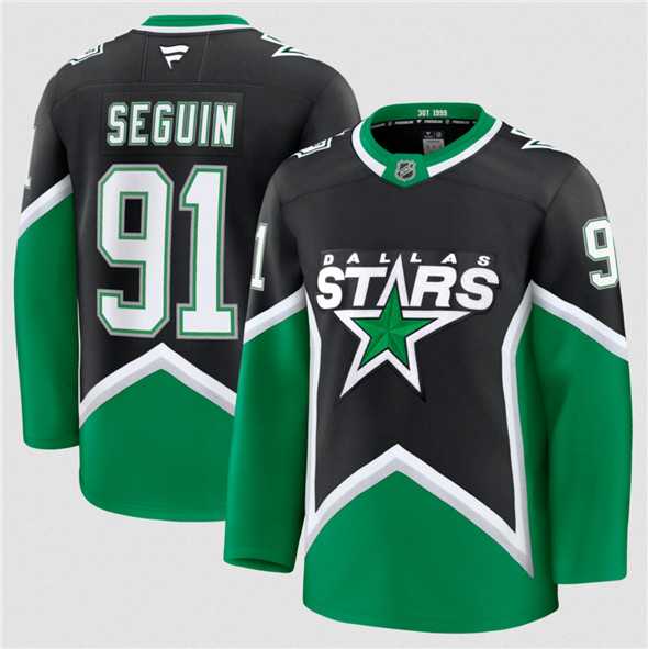 Mens Dallas Stars #91 Tyler Seguin Black 2025-26 Alternate Stitched Jersey Dzhi->dallas stars->NHL Jersey