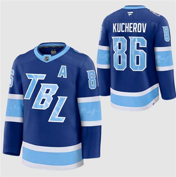 Mens Tampa Bay Lightning #86 Nikita Kucherov Blue 2026 Stadium Series Stitched Jersey Dzhi->tampa bay lightning->NHL Jersey
