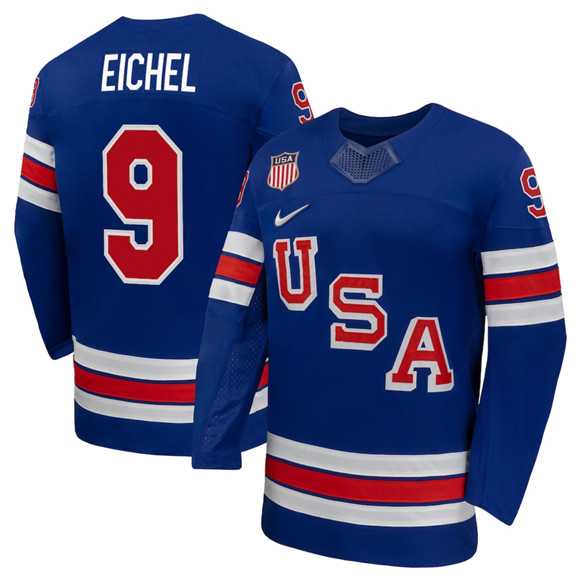 Mens USA #9 Jack Eichel Royal 2026 Stitched Jersey Dzhi->olympics usa jerseys->NHL Jersey