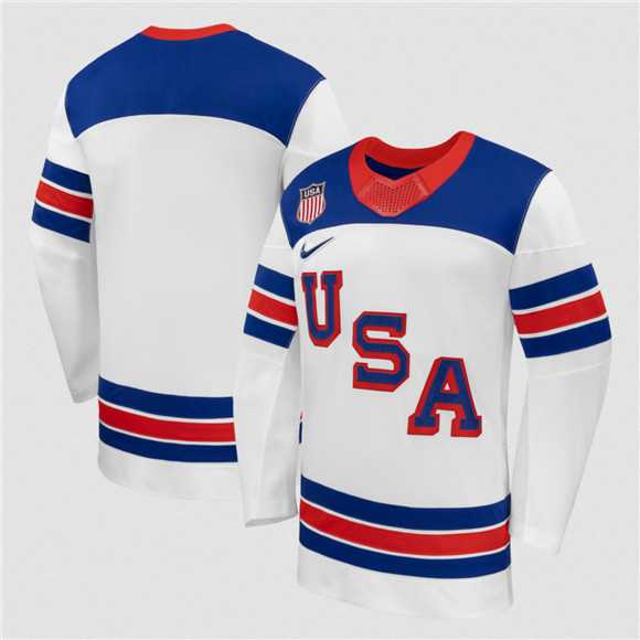 Mens USA Blank White 2026 Stitched Jersey Dzhi->olympics usa jerseys->NHL Jersey