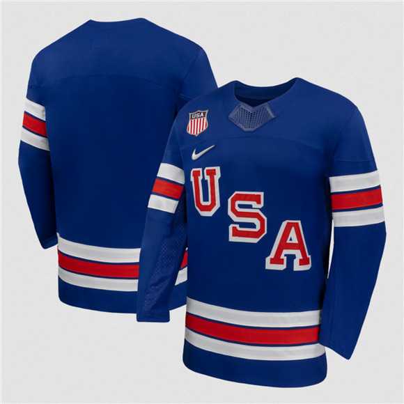 Mens USA Blank Royal 2026 Stitched Jersey Dzhi->olympics usa jerseys->NHL Jersey