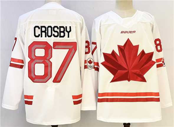 Men%27s Canada #87 Sidney Crosby White Stitched Jersey->nhl womens jerseys->NHL Jersey