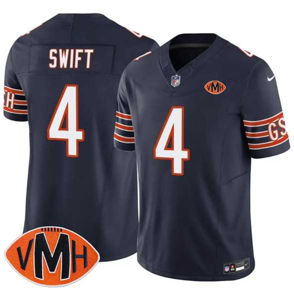 Men%27s Chicago Bears #4 D%27Andre Swift Navy 2025 F.U.S.E. With Illinois and VMH Patch Vapor Untouchable Limited Stitched Jersey Dzhi->buffalo bills->NFL Jersey