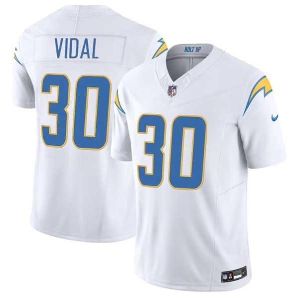 Mens Los Angeles Chargers #30 Kimani Vidal White 2025 F.U.S.E. Vapor Limited Stitched Jersey Dzhi->los angeles chargers->NFL Jersey