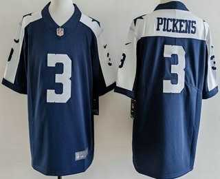 Mens Dallas Cowboys #3 George Pickens Limited Navy Alternate Vapor Jersey->dallas cowboys->NFL Jersey