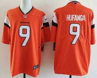 Men%27s Denver Broncos #9 Talanoa Hufanga Limited Orange Vapor Jersey->new england patriots->NFL Jersey