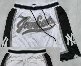 Men%27s New York Yankees White Just Don Shorts->mlb shorts->MLB Jersey