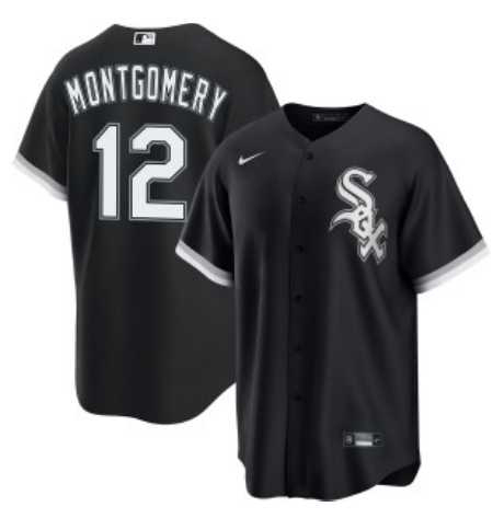 Men%27s Chicago White Sox #12 Colson Montgomery Black Cool Base Stitched Jersey Dzhi->mlb shorts->MLB Jersey