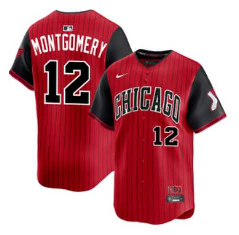 Men%27s Chicago White Sox #12 Colson Montgomery Red Black 2025 City Connect Limited Stitched Jersey Dzhi->chicago white sox->MLB Jersey