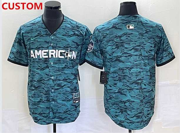 Mens Los Angeles Angels Custom Teal 2023 All Star Cool Base Stitched Jersey->customized mlb jersey->Custom Jersey