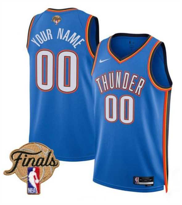 Mens Oklahoma City Thunder Active Player Custom Blue 2025 Icon Edition Stitched Basketball Jersey->customized nba jersey->Custom Jersey