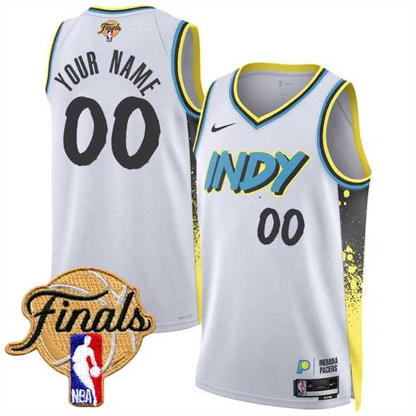 Men%27s Indiana Pacers Active Player Custom White 2024-25 City Edition Stitched Basketball Jersey->customized nba jersey->Custom Jersey